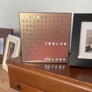 Sharper Image Copper Word Clock with Charger